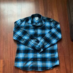 Men's Blue and Black  Plaid Shirt